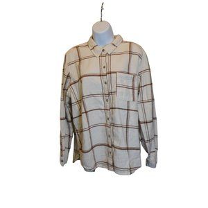 Universal Tread Women's Long Sleeve Button Up Flannel Shirt Plaid  Sz. XL